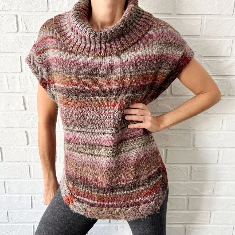 Royal Robbins multicolour knit funnel neck short sleeve tunic sweater XS - Picture 1 of 14